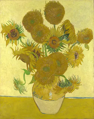 Fünfzehn Sonnenblumen in einer Vase Vincent van Gogh